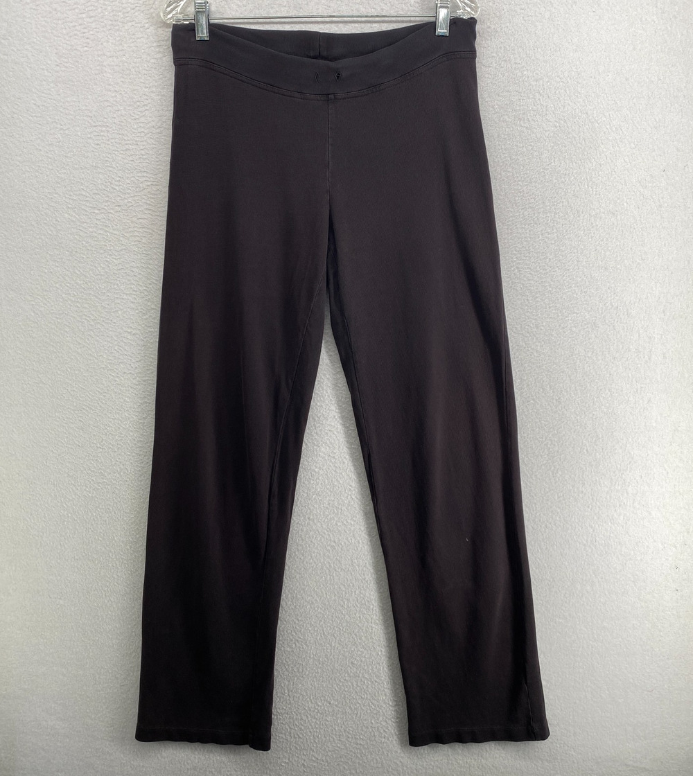 EILEEN FISHER Pants XS Heavy Brushed Jersey Cotton Full Length Pull On Black